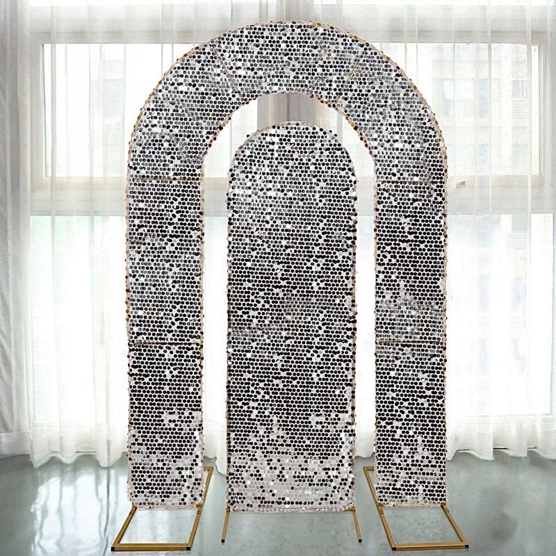 2 Big Sequin Wedding Arch Backdrop Stand Covers