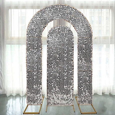 2 Big Sequin Wedding Arch Backdrop Stand Covers