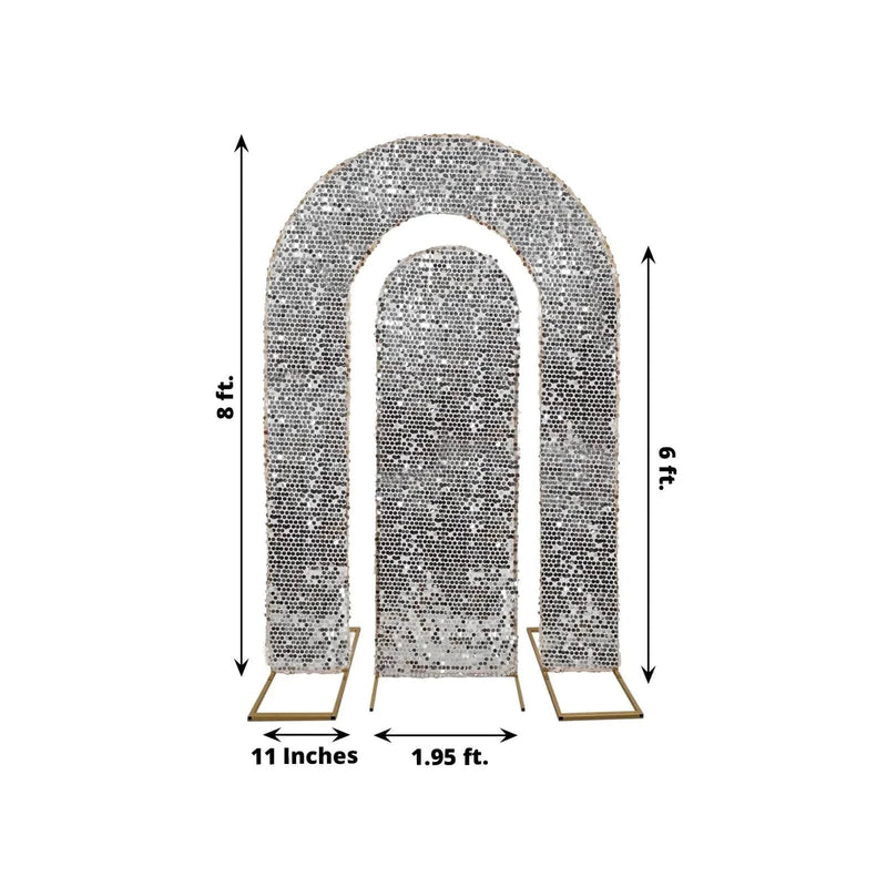 2 Big Sequin Wedding Arch Backdrop Stand Covers