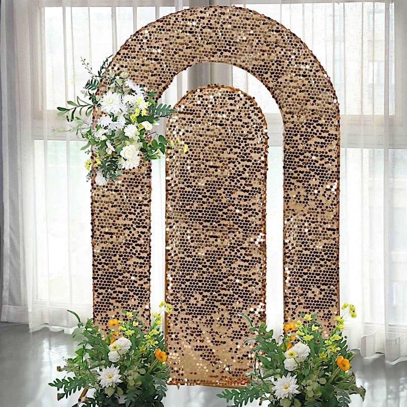 2 Big Sequin Wedding Arch Backdrop Stand Covers
