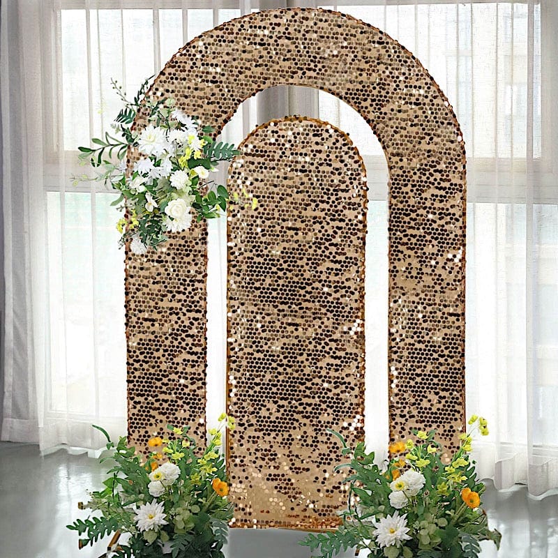 2 Big Sequin Wedding Arch Backdrop Stand Covers