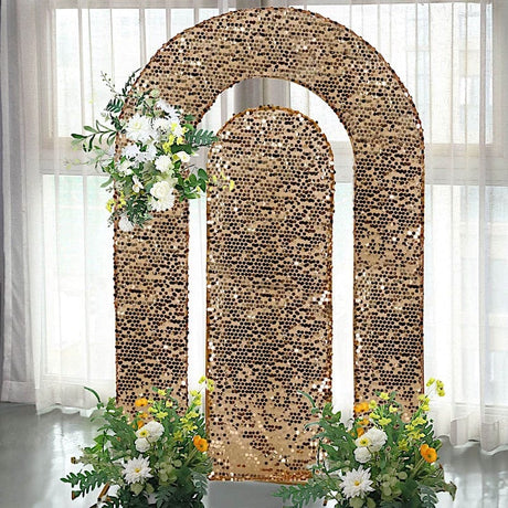 2 Big Sequin Wedding Arch Backdrop Stand Covers
