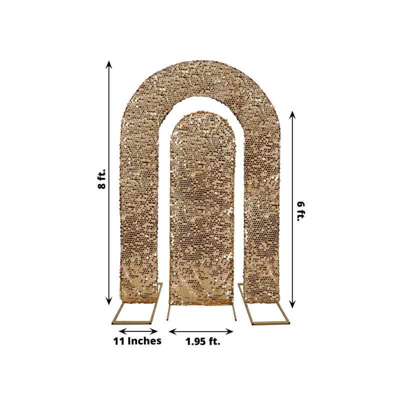2 Big Sequin Wedding Arch Backdrop Stand Covers