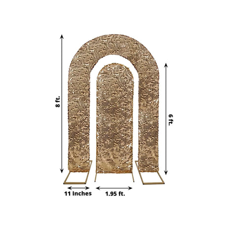 2 Big Sequin Wedding Arch Backdrop Stand Covers