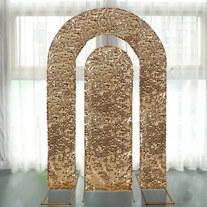 2 Big Sequin Wedding Arch Backdrop Stand Covers