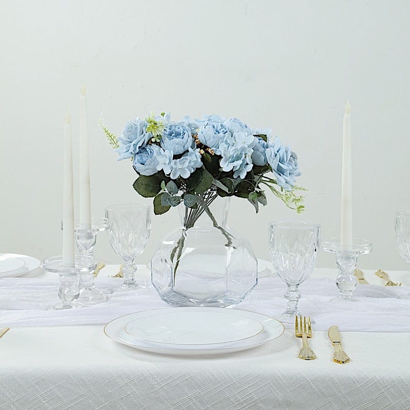 2 Bouquets 12" Silk Flowers Assorted Artificial Floral Bushes