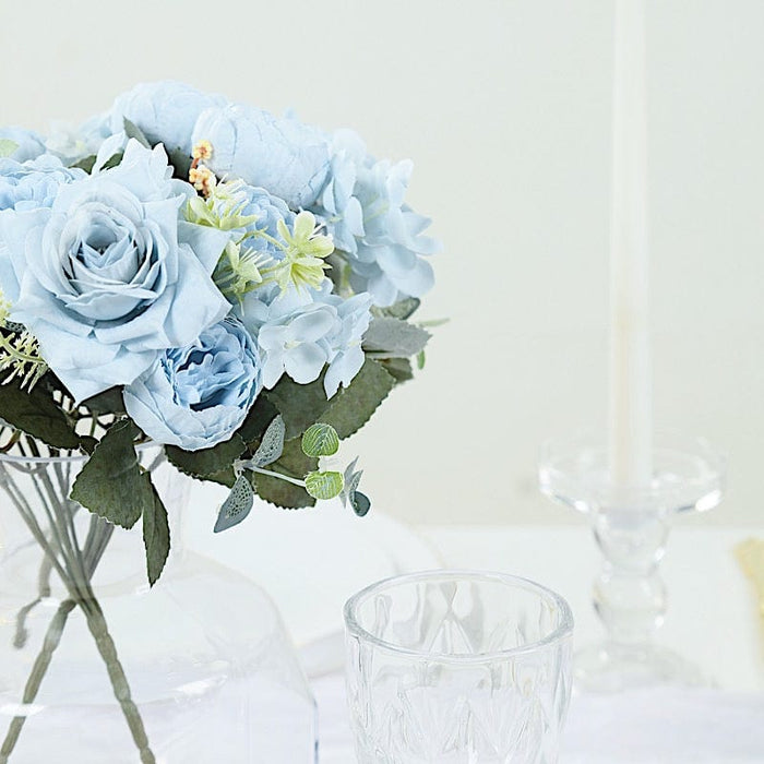 2 Bouquets 12" Silk Flowers Assorted Artificial Floral Bushes