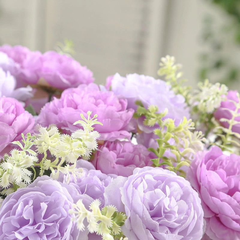 2 Bouquets 14" Silk Peony Flowers Artificial Floral Bushes