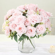 2 Bushes 18" tall Artificial Faux Silk Rose Flowers Bouquet