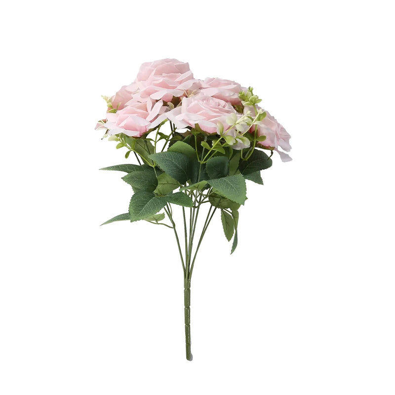 2 Bushes 18" tall Artificial Faux Silk Rose Flowers Bouquet ARTI_RS005_BLUSH