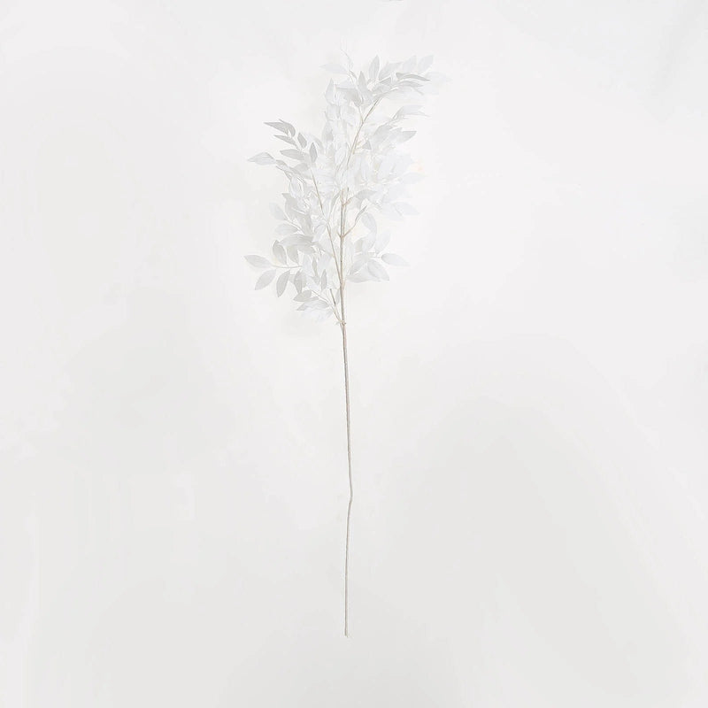 2 Bushes 42"  Artificial Silk Beech Leaves Sprays Stems - White ARTI_GRN_08_WHT