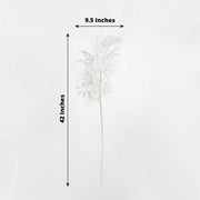 2 Bushes 42"  Artificial Silk Beech Leaves Sprays Stems - White ARTI_GRN_08_WHT