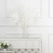 2 Bushes 42"  Artificial Silk Beech Leaves Sprays Stems - White ARTI_GRN_08_WHT