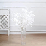 2 Bushes 42"  Artificial Silk Beech Leaves Sprays Stems - White ARTI_GRN_08_WHT