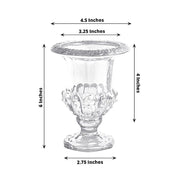 2 Classic 6.5" Roman Urn Style Glass Flower Vases - Clear VASE_PB007_6_CLR