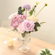 2 Classic 8" Roman Urn Style Glass Flower Vases