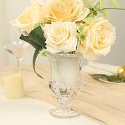 2 Classic 8" Roman Urn Style Glass Flower Vases