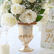 2 Classic 8" Roman Urn Style Glass Flower Vases