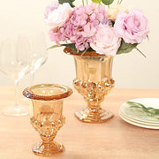 2 Classic 8" Roman Urn Style Glass Flower Vases