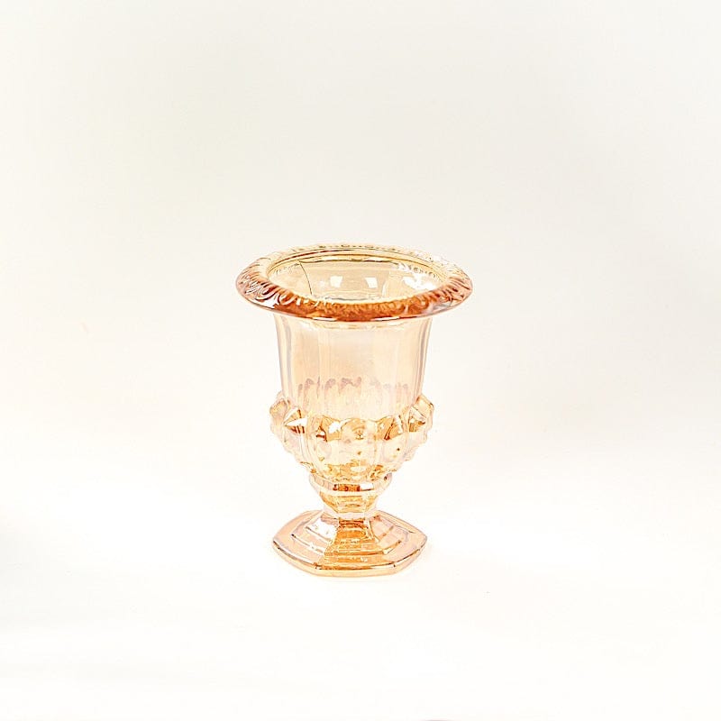 2 Classic 8" Roman Urn Style Glass Flower Vases