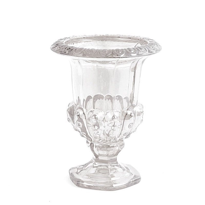 2 Classic 8" Roman Urn Style Glass Flower Vases VASE_PB007_8_CLR