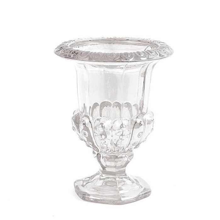 2 Classic 8" Roman Urn Style Glass Flower Vases VASE_PB007_8_CLR