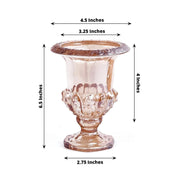 2 Classic Roman Urn Style Amber Glass Flower Vases - Amber VASE_PB007_6_AMB