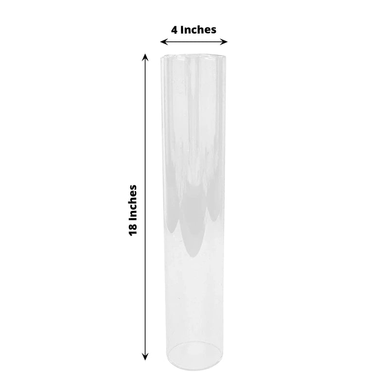 2 Cylinder Glass Hurricane Candle Holder Shades - Clear