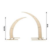 2 Fitted Spandex Half Crescent Moon Wedding Arch Backdrop Stand Covers