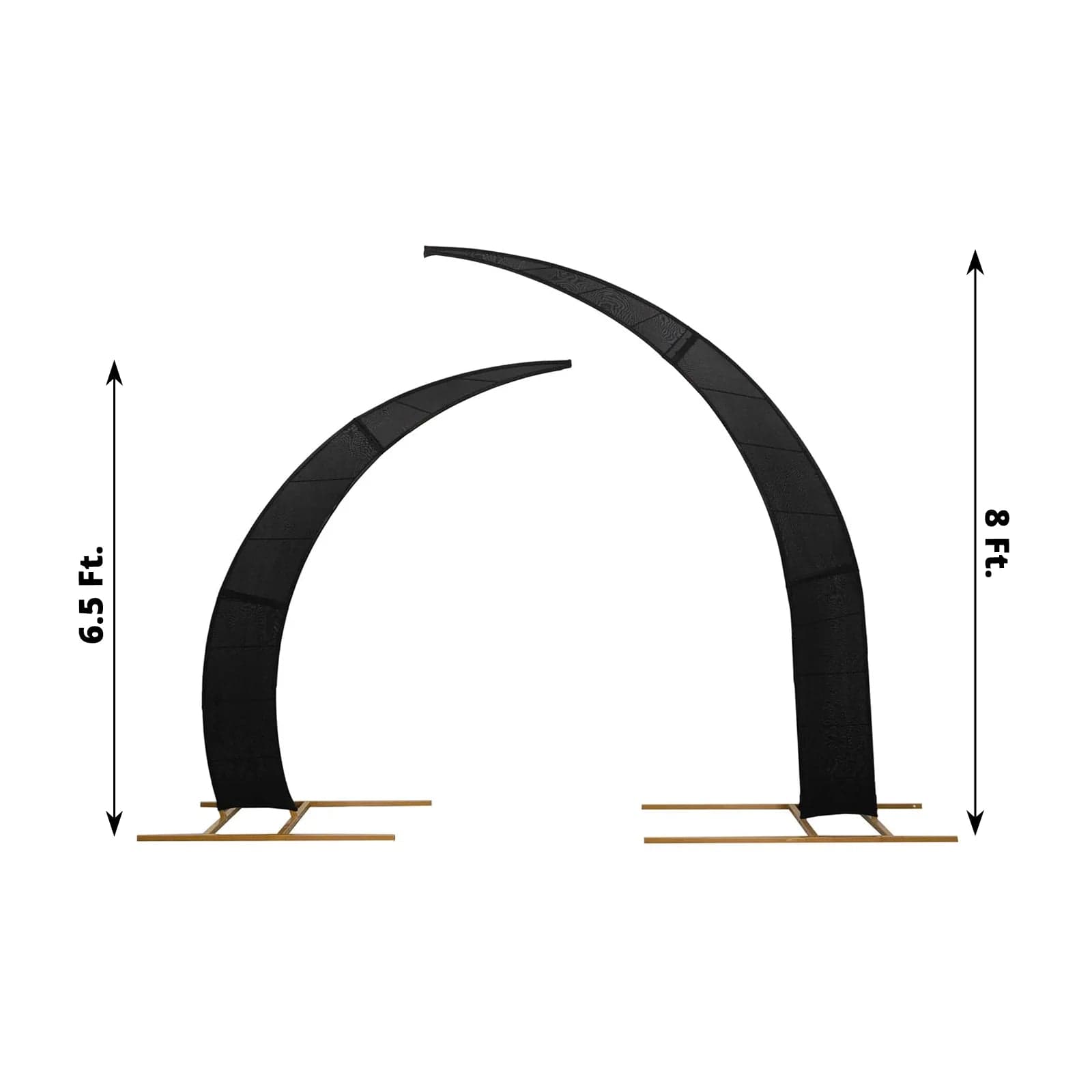 2 Fitted Spandex Half Crescent Moon Wedding Arch Backdrop Stand Covers