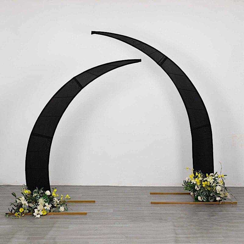 2 Fitted Spandex Half Crescent Moon Wedding Arch Backdrop Stand Covers