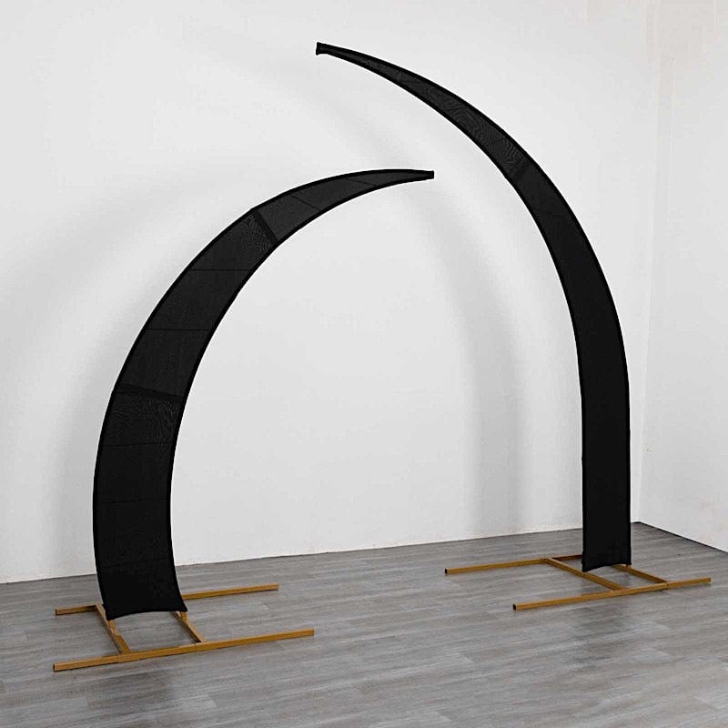 2 Fitted Spandex Half Crescent Moon Wedding Arch Backdrop Stand Covers