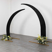 2 Fitted Spandex Half Crescent Moon Wedding Arch Backdrop Stand Covers
