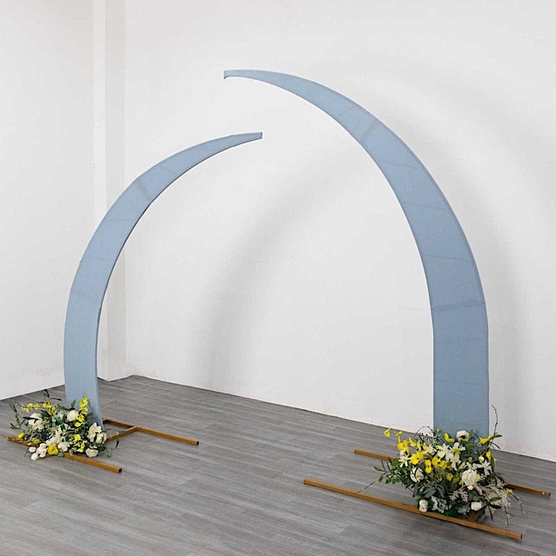 2 Fitted Spandex Half Crescent Moon Wedding Arch Backdrop Stand Covers