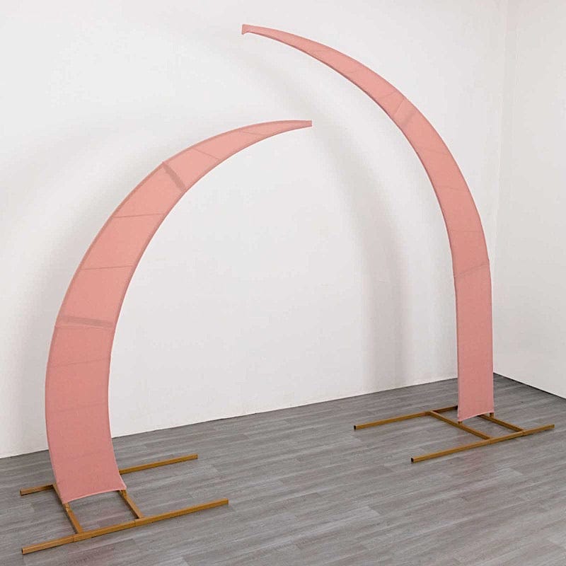 2 Fitted Spandex Half Crescent Moon Wedding Arch Backdrop Stand Covers