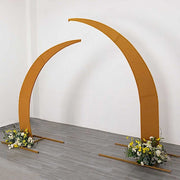 2 Fitted Spandex Half Crescent Moon Wedding Arch Backdrop Stand Covers