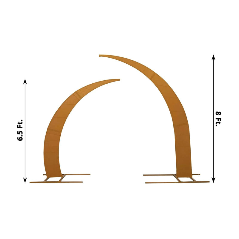 2 Fitted Spandex Half Crescent Moon Wedding Arch Backdrop Stand Covers