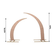2 Fitted Spandex Half Crescent Moon Wedding Arch Backdrop Stand Covers
