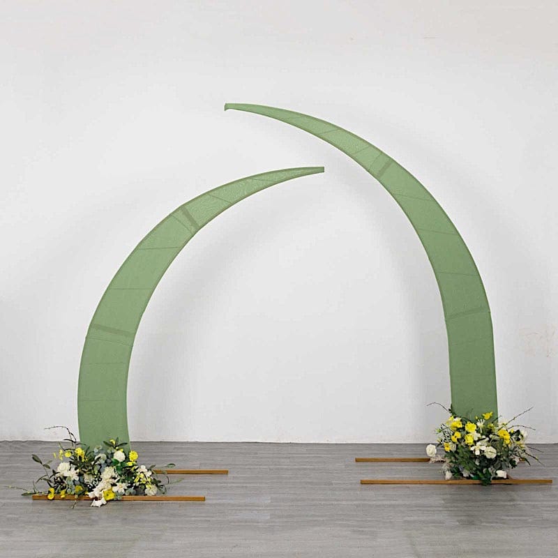 2 Fitted Spandex Half Crescent Moon Wedding Arch Backdrop Stand Covers