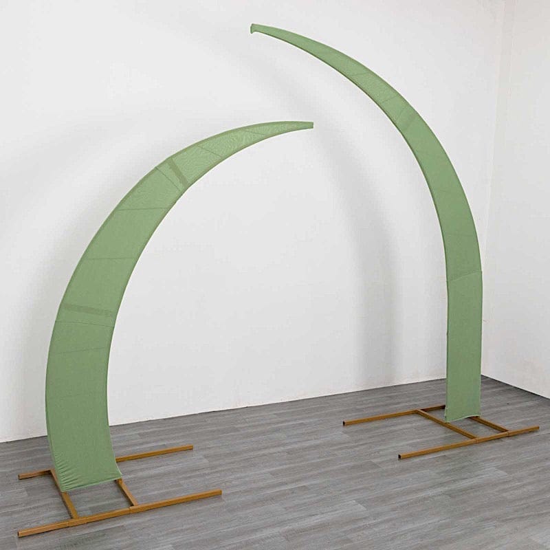 2 Fitted Spandex Half Crescent Moon Wedding Arch Backdrop Stand Covers