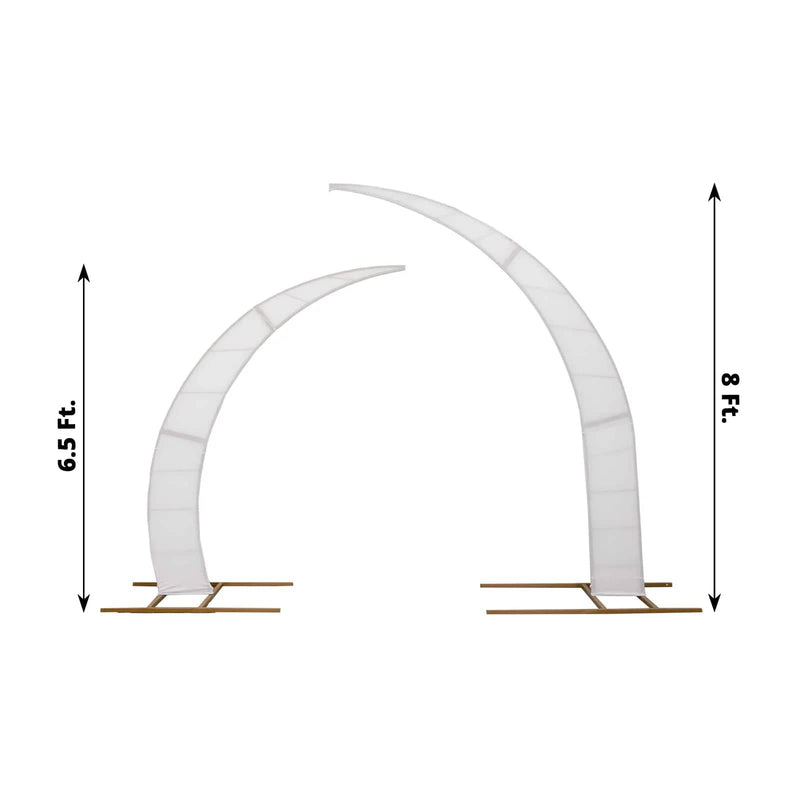 2 Fitted Spandex Half Crescent Moon Wedding Arch Backdrop Stand Covers