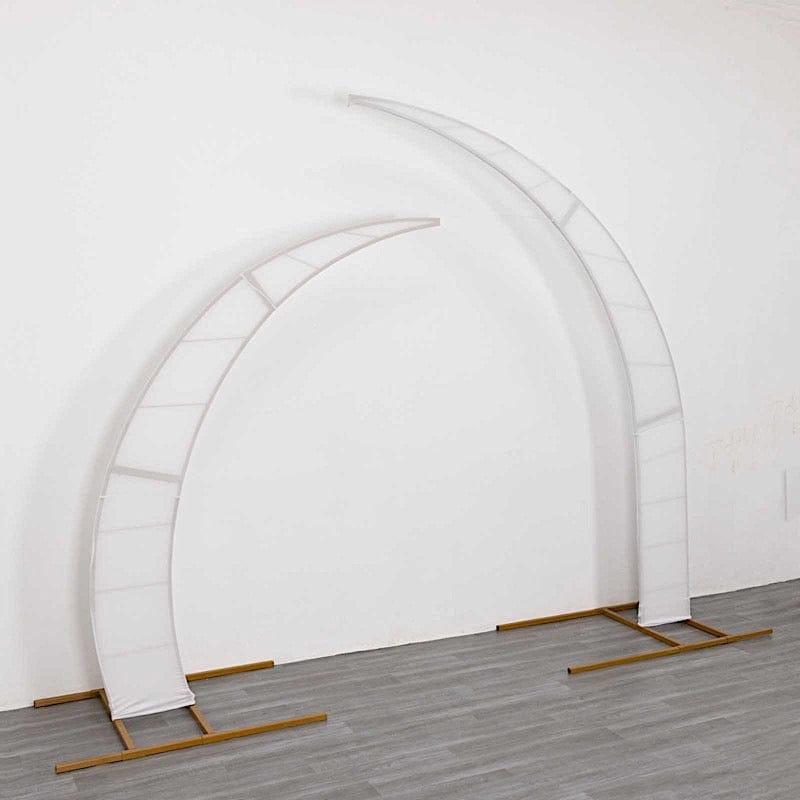 2 Fitted Spandex Half Crescent Moon Wedding Arch Backdrop Stand Covers