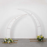 2 Fitted Spandex Half Crescent Moon Wedding Arch Backdrop Stand Covers