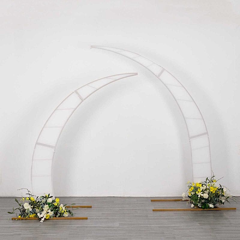 2 Fitted Spandex Half Crescent Moon Wedding Arch Backdrop Stand Covers