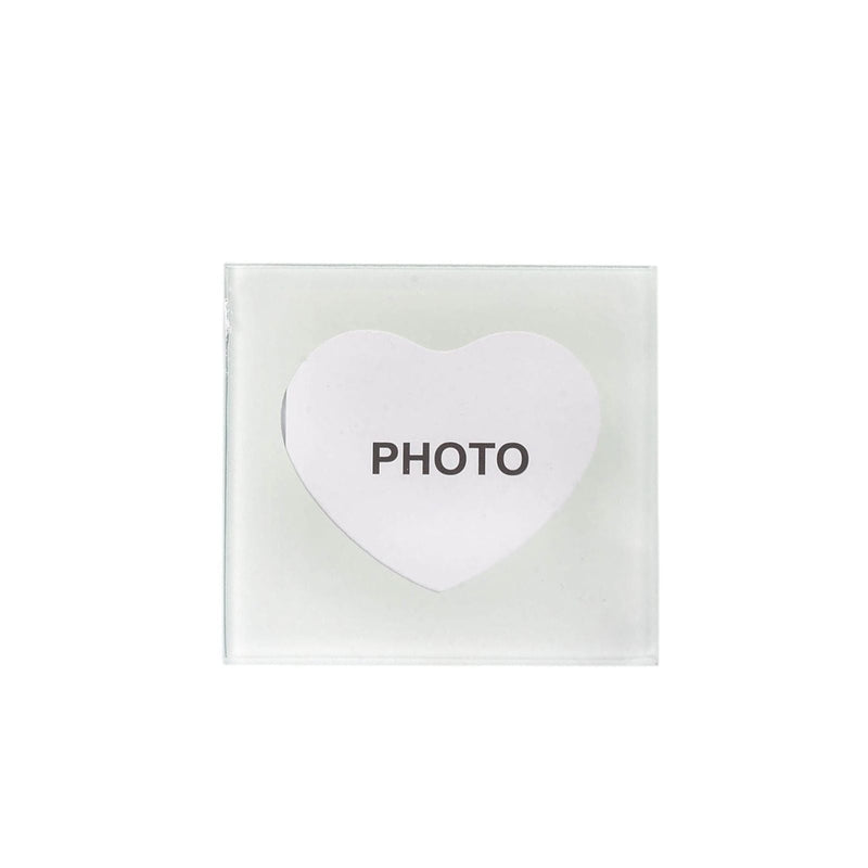 2 Glass Coasters with Heart Picture Frames in a Gift Box FAV_COAST02