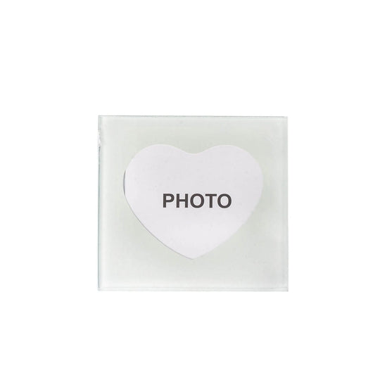2 Glass Coasters with Heart Picture Frames in a Gift Box FAV_COAST02