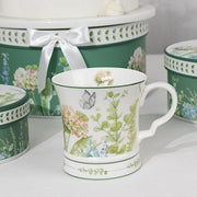 2 Greenery Porcelain Coffee Cups with Gift Box and Ribbon Handle - Sage Green FAV_TEA02_CUP01_GRN