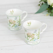 2 Greenery Porcelain Coffee Cups with Gift Box and Ribbon Handle - Sage Green FAV_TEA02_CUP01_GRN