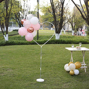 2 Heart Shaped Plastic Balloon Arch Stand Kit - White BLOON_STAND07_HRT5