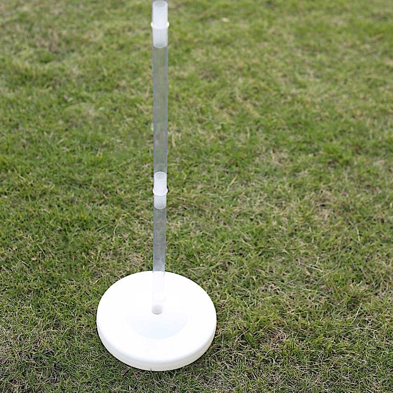 2 Heart Shaped Plastic Balloon Arch Stand Kit - White BLOON_STAND07_HRT5